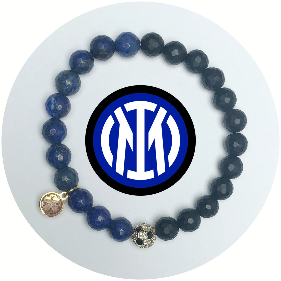 Inter Milan Mens Lapis and Matte Black Onyx with Pavé Soccer Ball