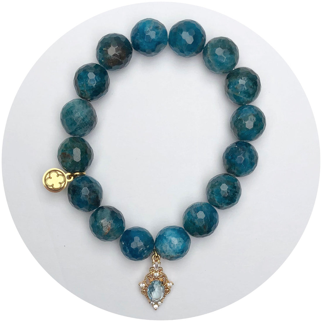 Mako Teal Jade with Blue Crystal Pendant