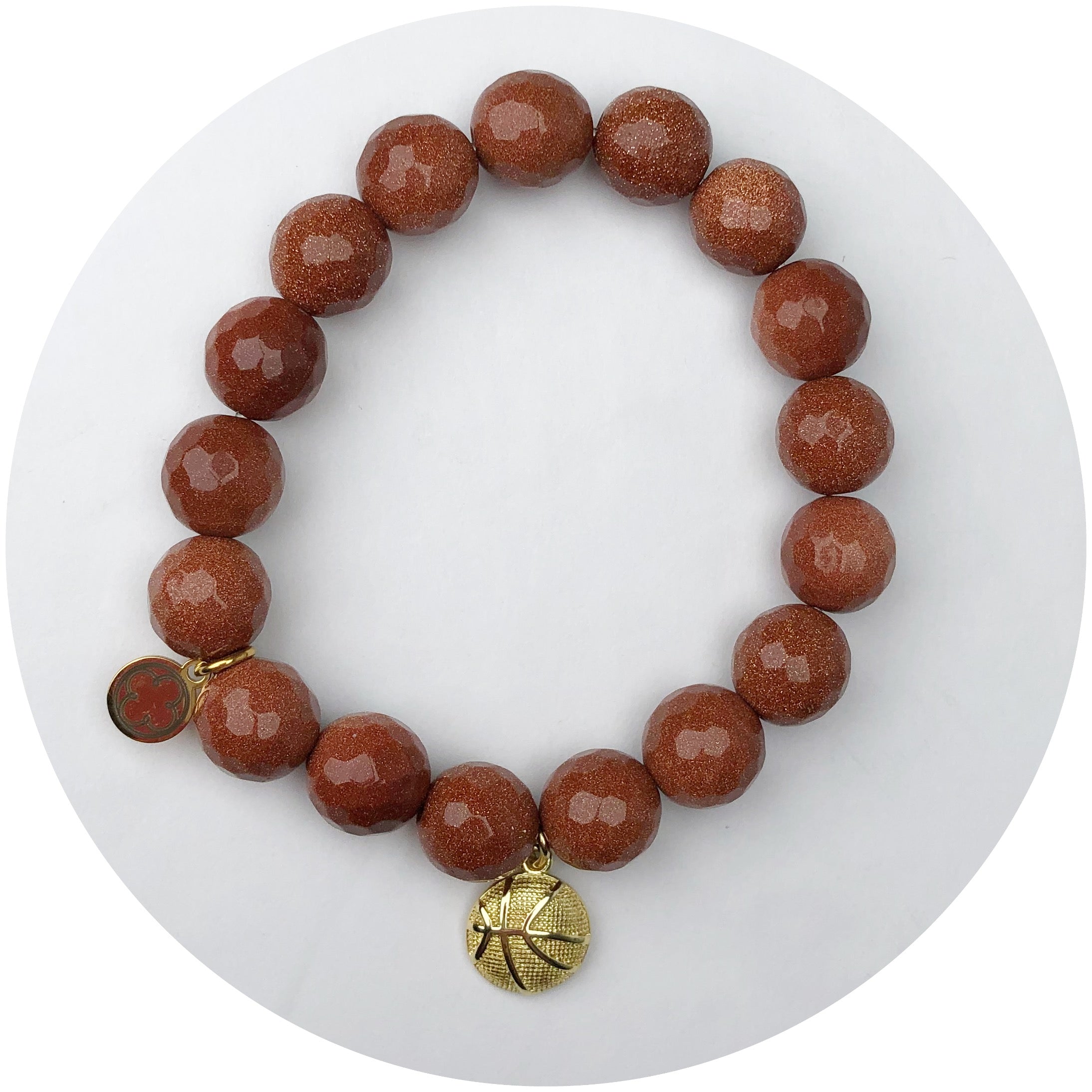 Goldstone with Pavé Basketball Pendant