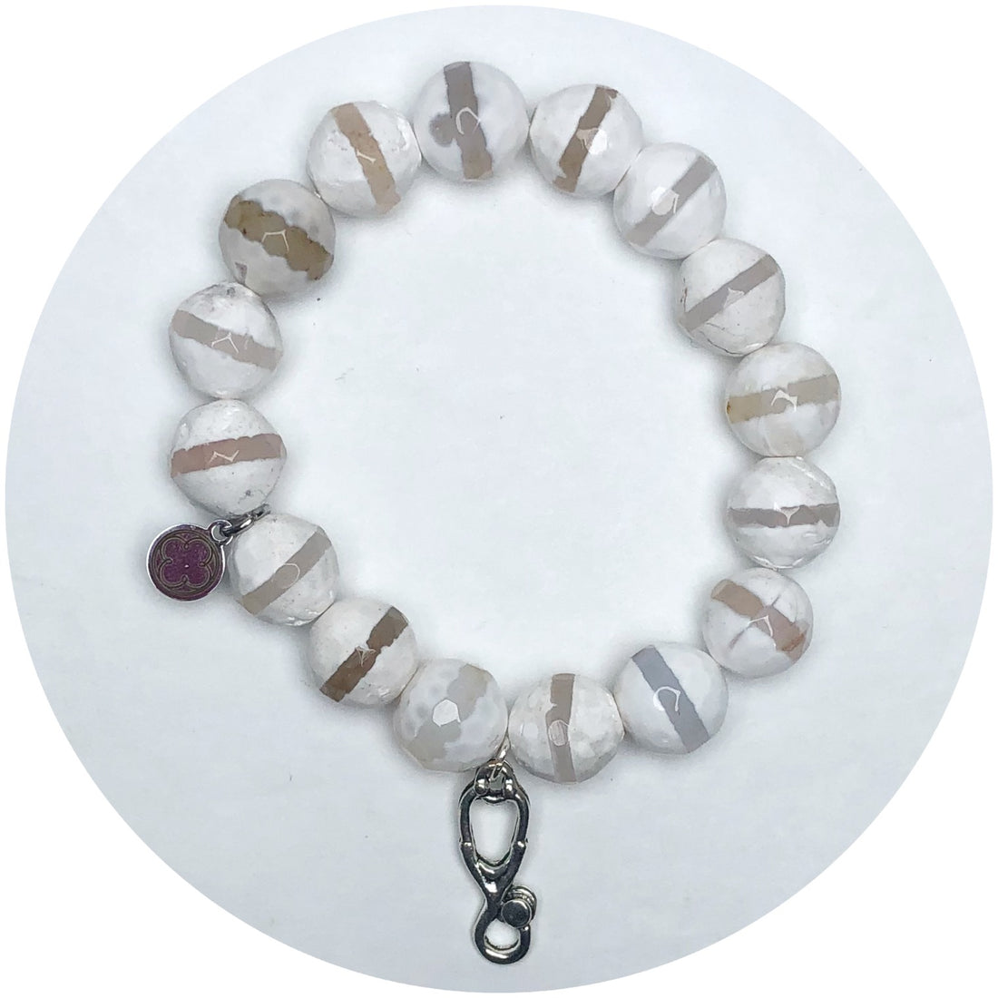 Snow Zebra Agate with Stethoscope Pendant