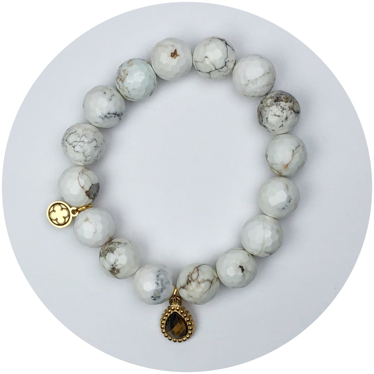 Fossil Bone Jasper with Tiger Eye Teardrop Pendant