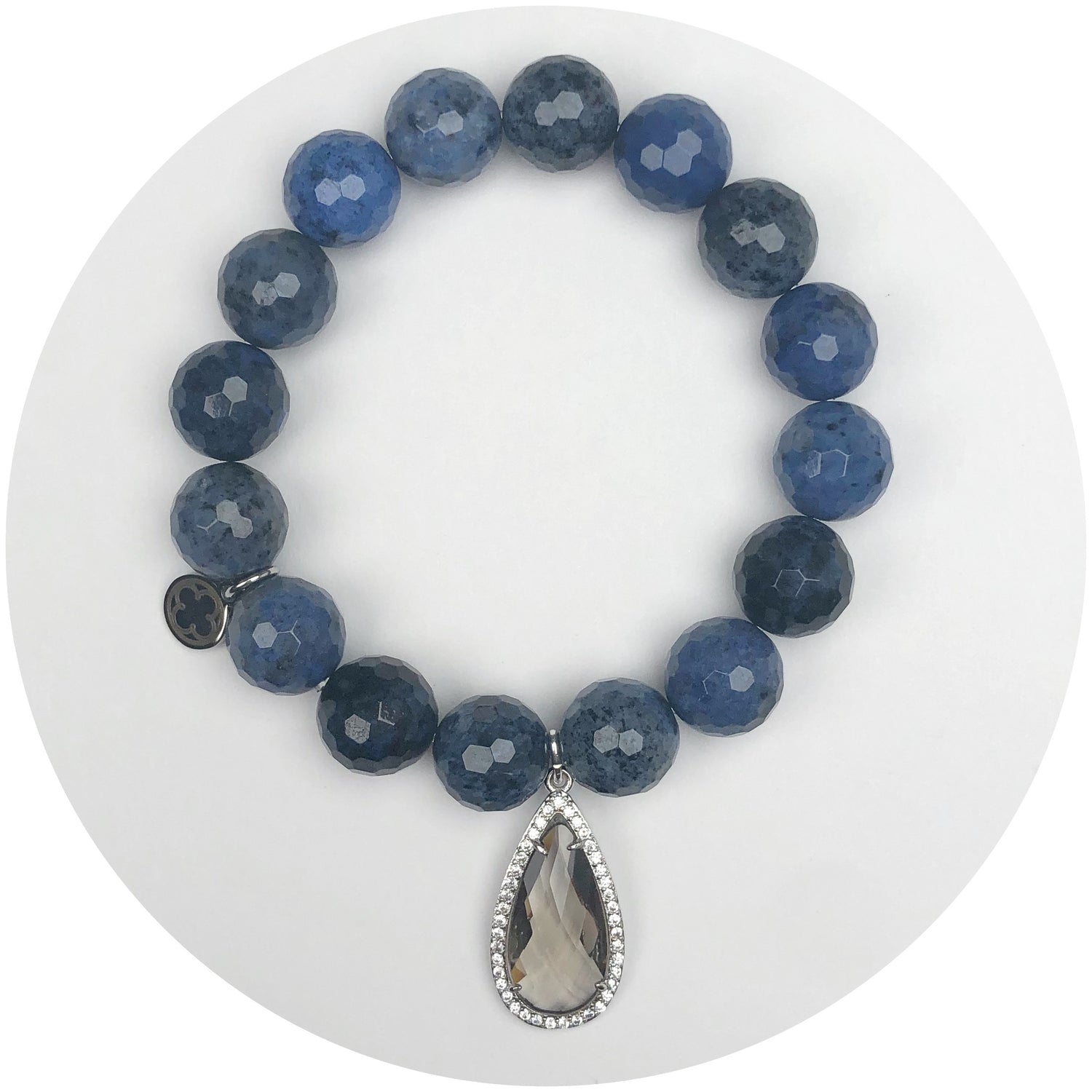 Neptune Jasper with Pavé Grey Crystal Point Pendant