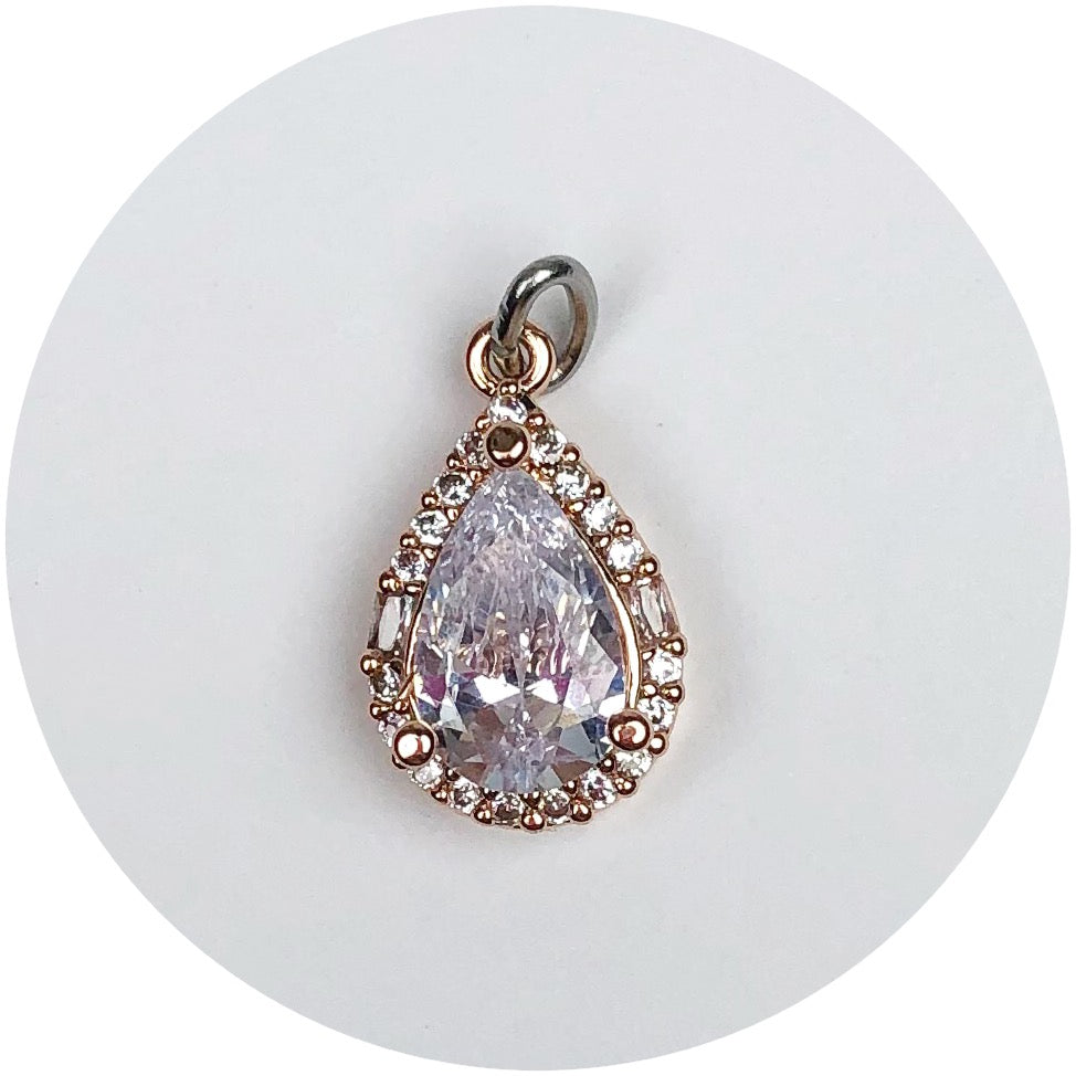Pavé Rose Gold Teardrop Pendant
