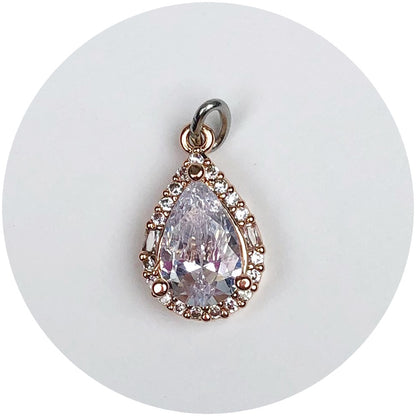 Pavé Rose Gold Teardrop Pendant