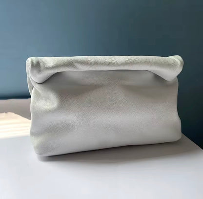 Gold Trinacria White Leather Handbag - Oriana Lamarca LLC