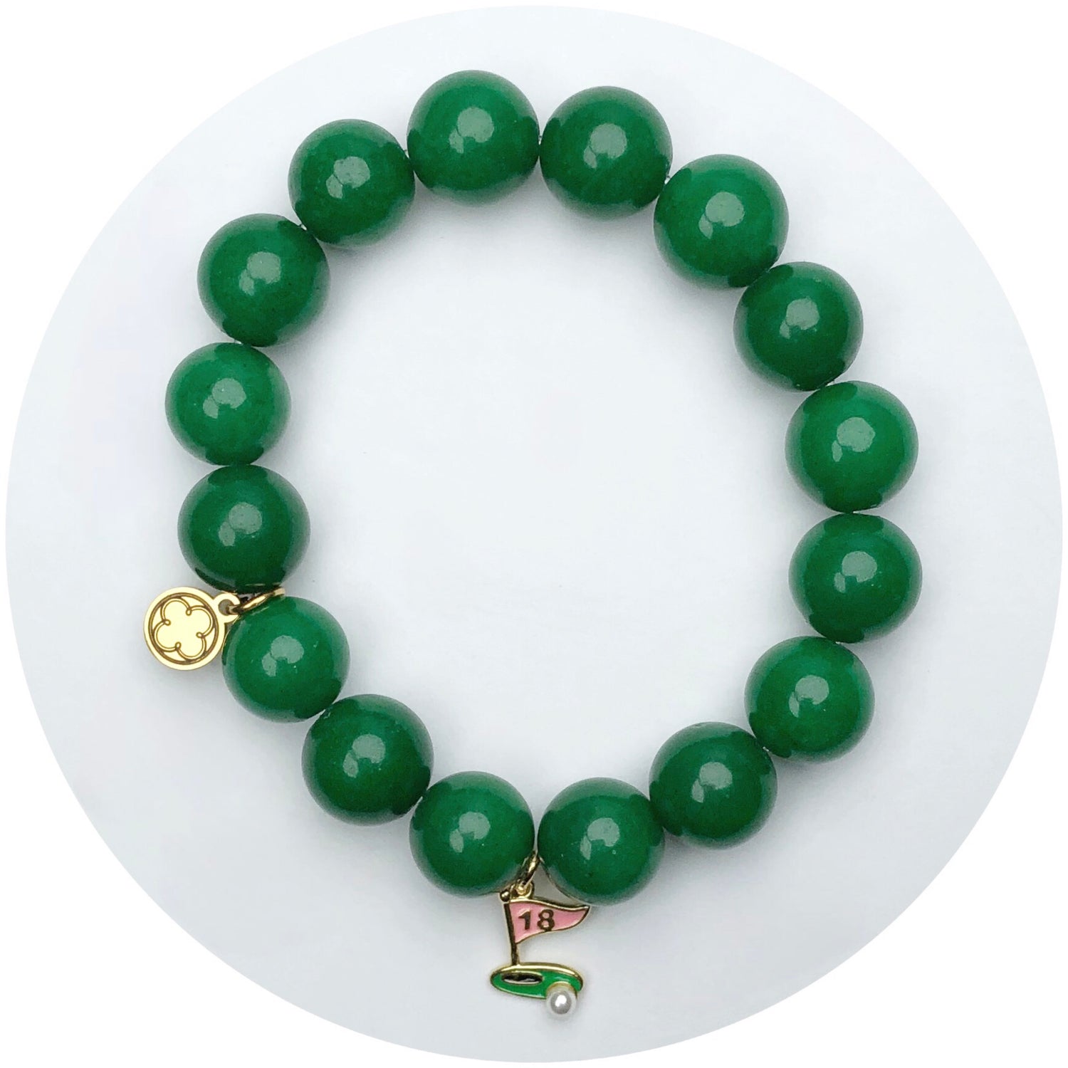 Emerald Green Jade with Golf Course Pendant