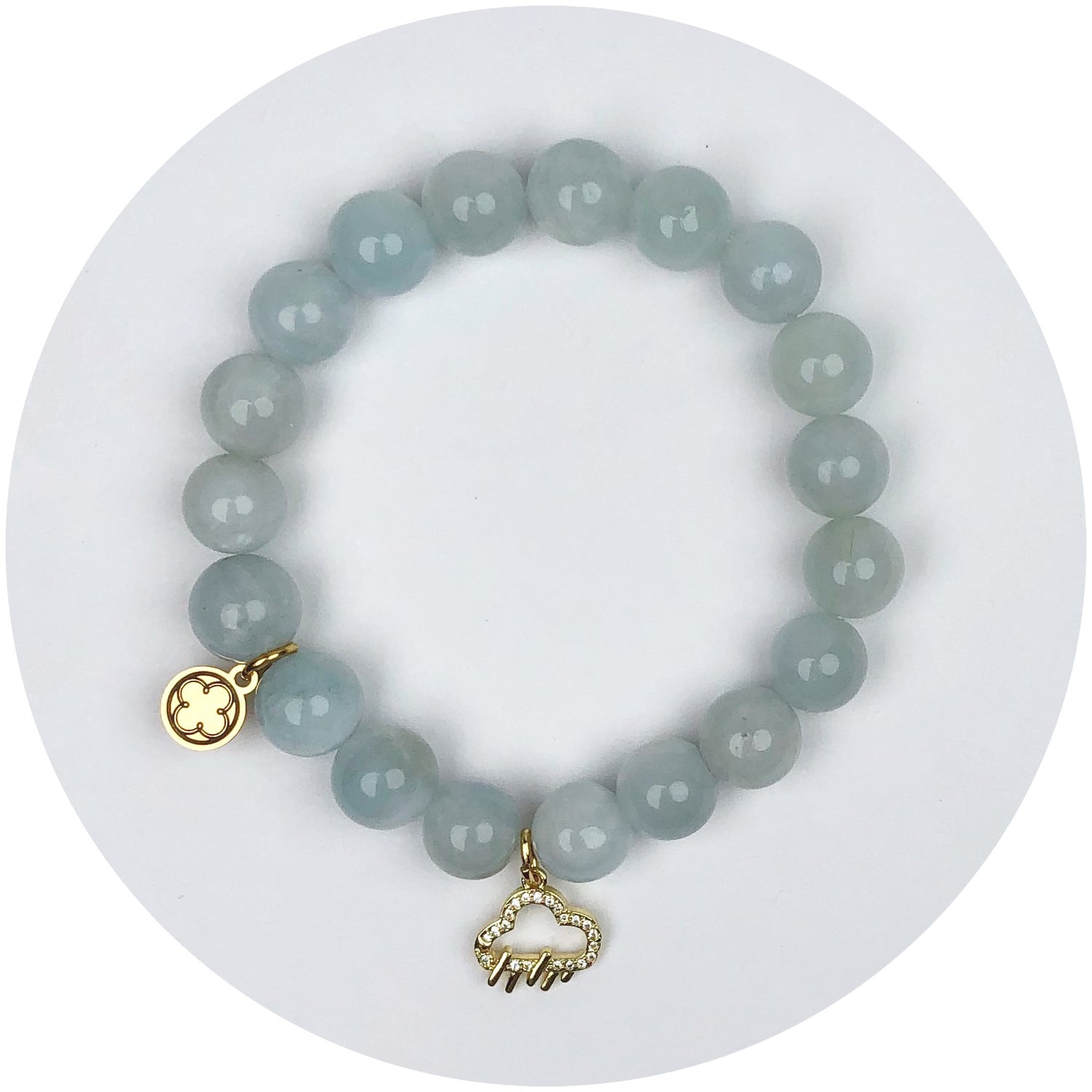 Aquamarine with Pavé Cloud Pendant