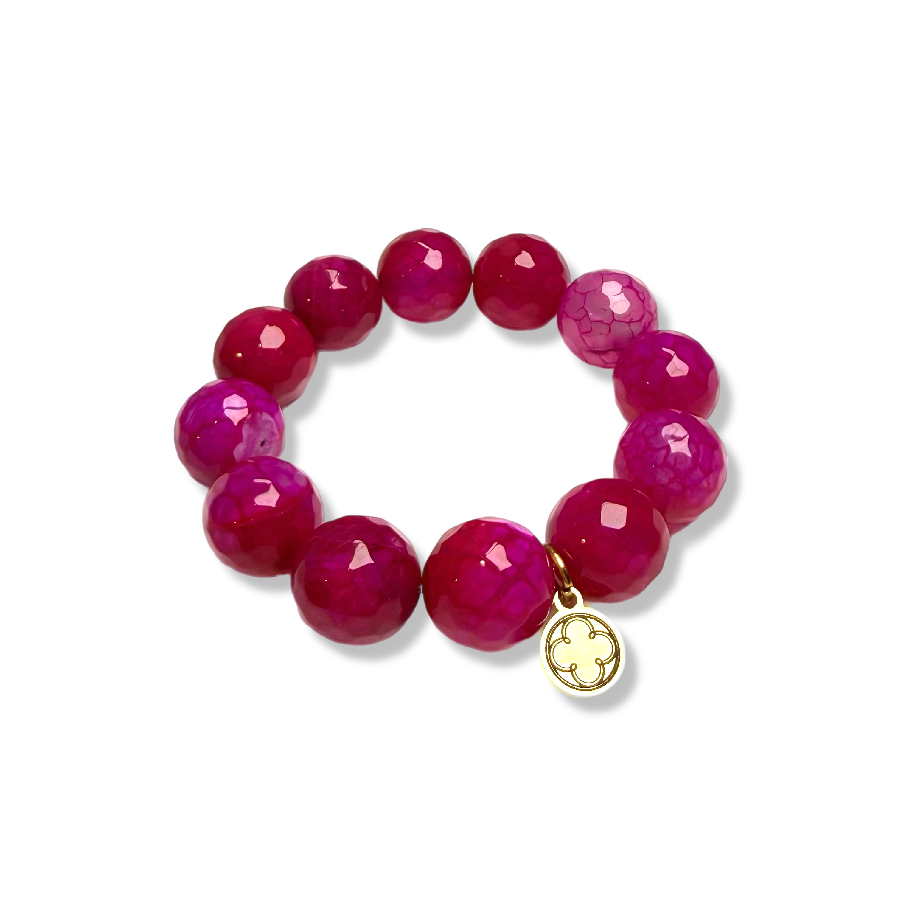 Magenta Jade Napkin Rings - Set of 4