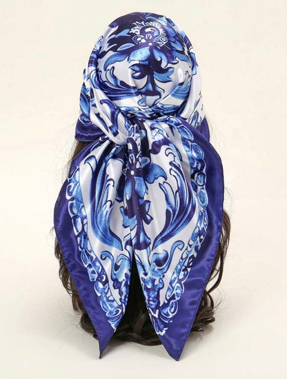 Blue Maiolica Medium Foulard