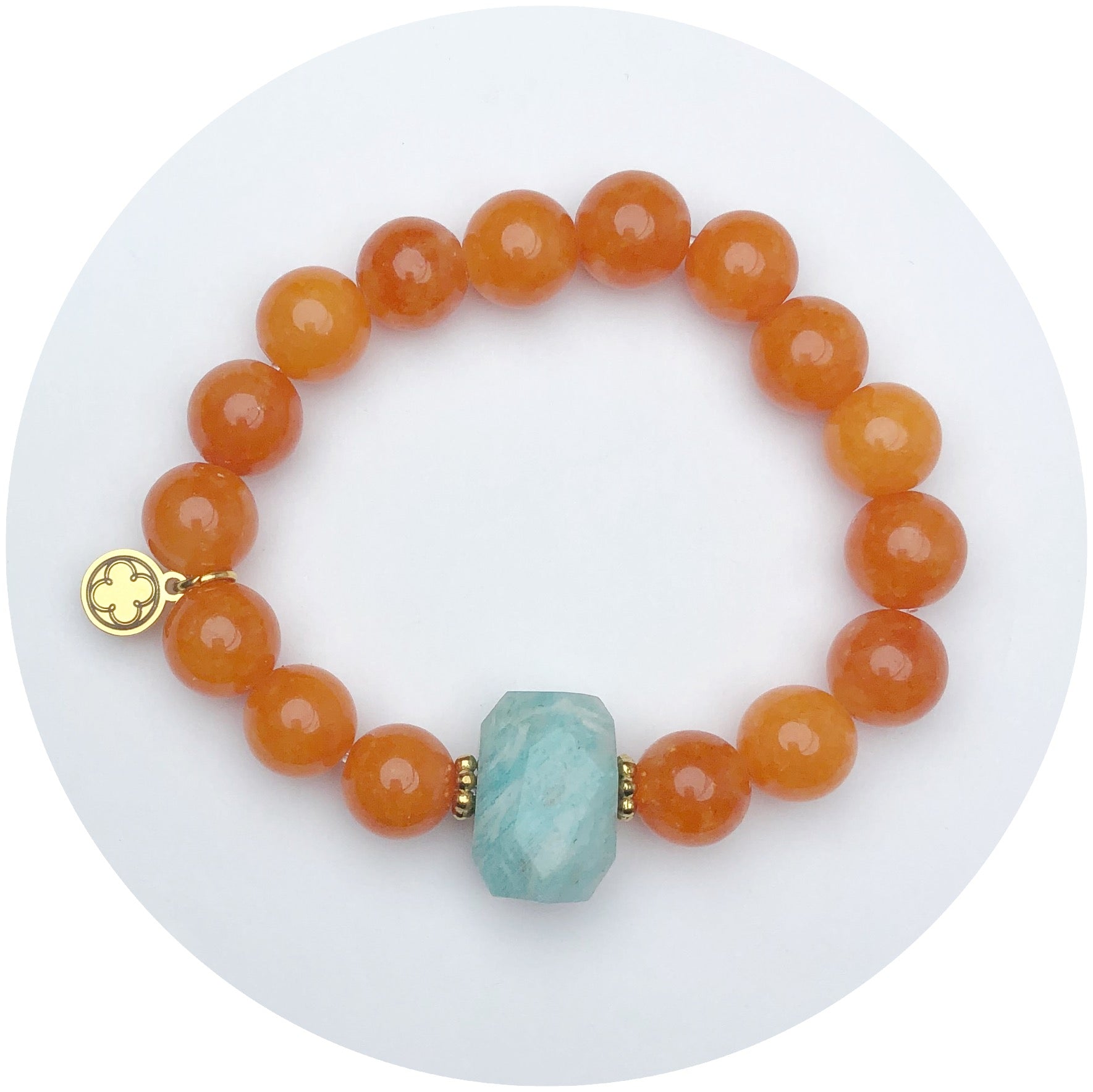 Orange Jade with Amazonite Nugget Rock Candy