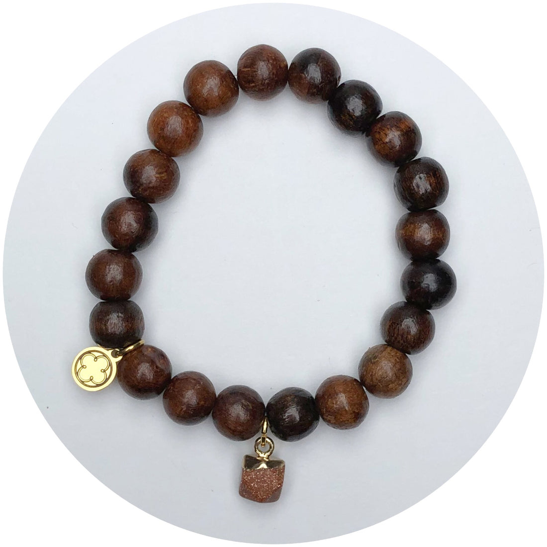 Palm Wood with Goldstone Pendant