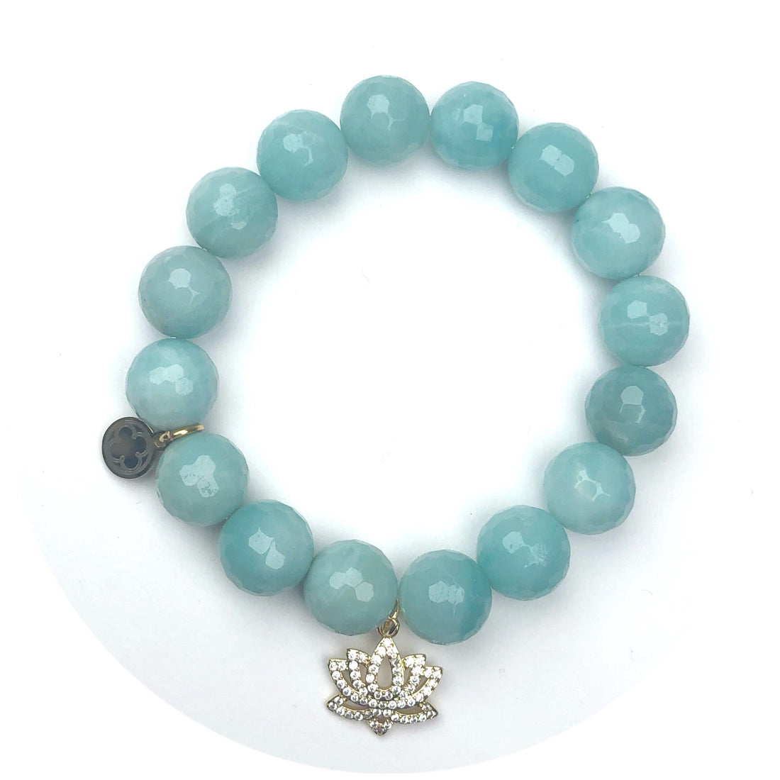 Amazonite Light &quot;S.M.A.R.T&quot; with Pavé Gold Lotus Pendant