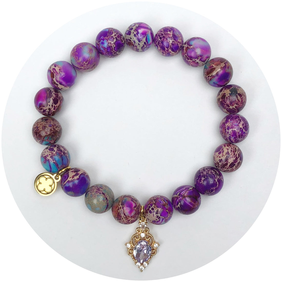 Imperial Mulberry with Lilac Crystal Pendant