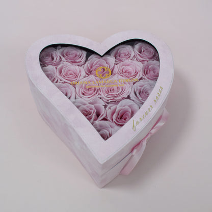 Luxe Pink Roses in Velvet Keepsake Box