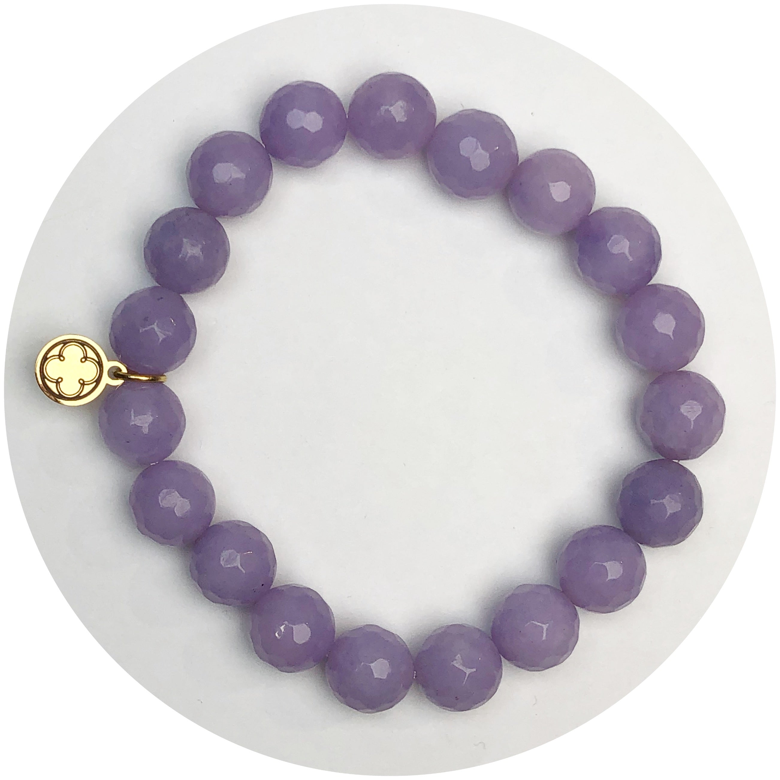 Lavender Jade Beaded Bracelet