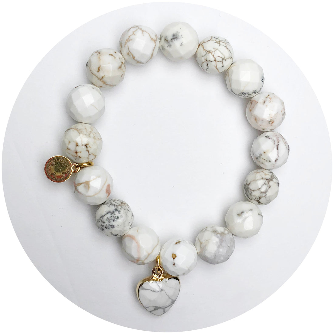 Light Bone Agate with White Marbled Pendant