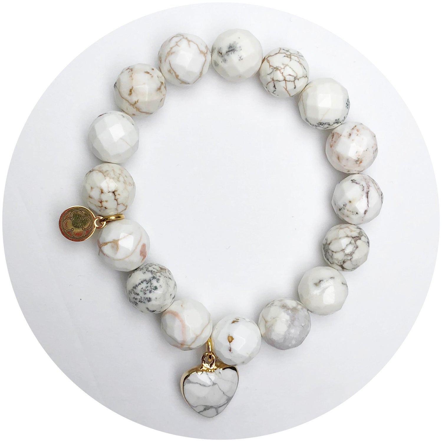 Light Bone Agate with White Marbled Pendant