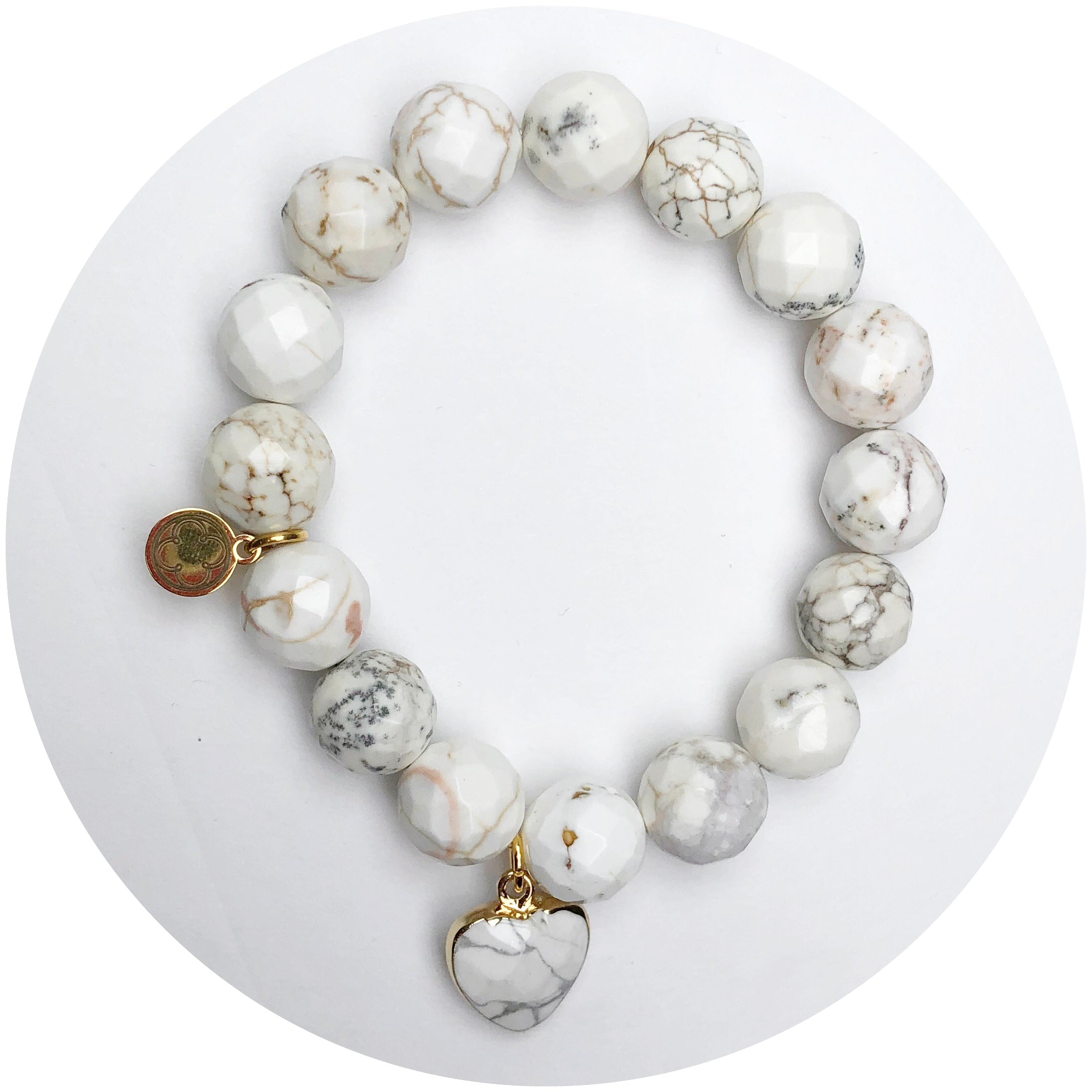 Light Bone Agate with White Marbled Pendant