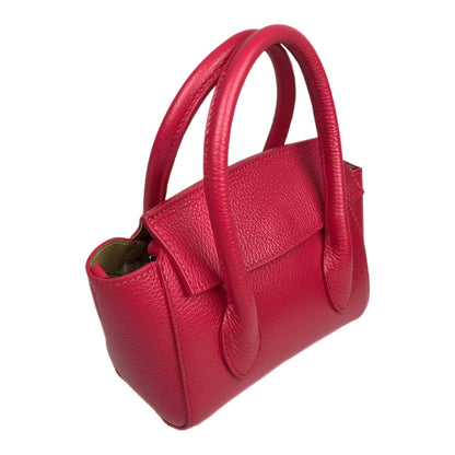 Martina Raspberry Leather Handbag