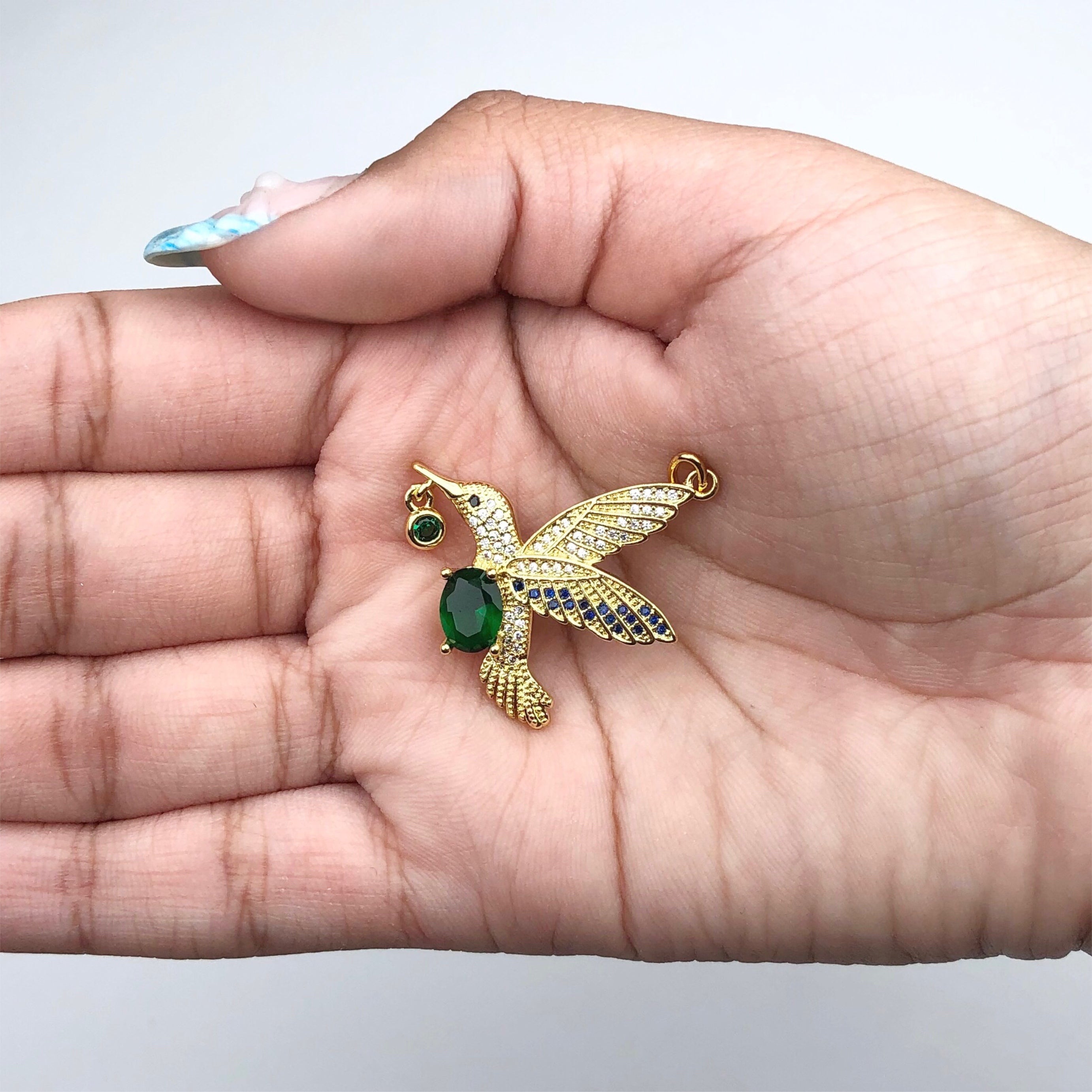 Emerald Hummingbird Pendant