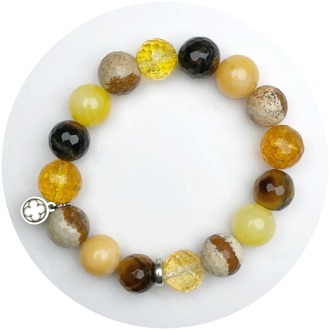 Mixed Golden Dandelion with Silver Spacer