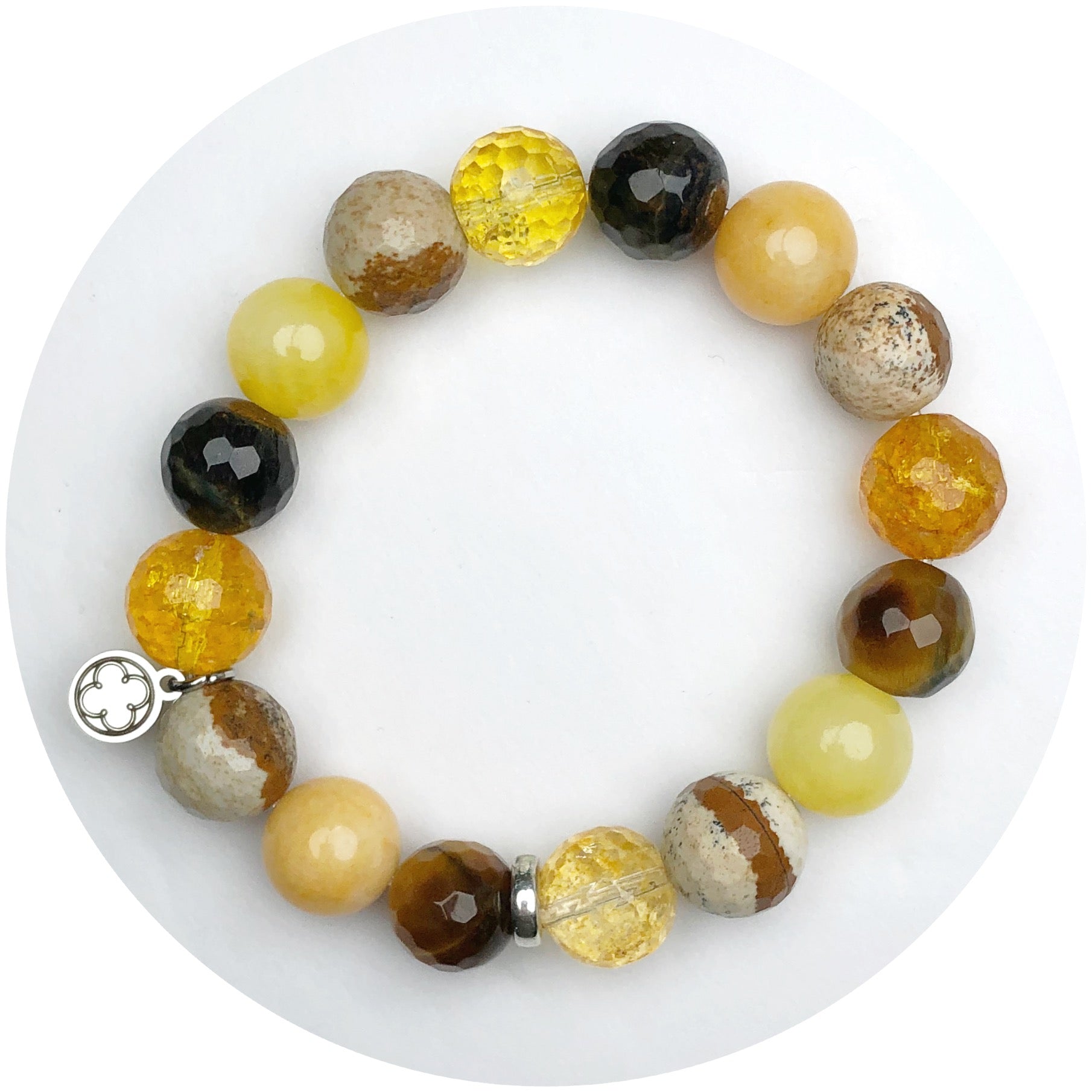 Mixed Golden Dandelion with Silver Spacer