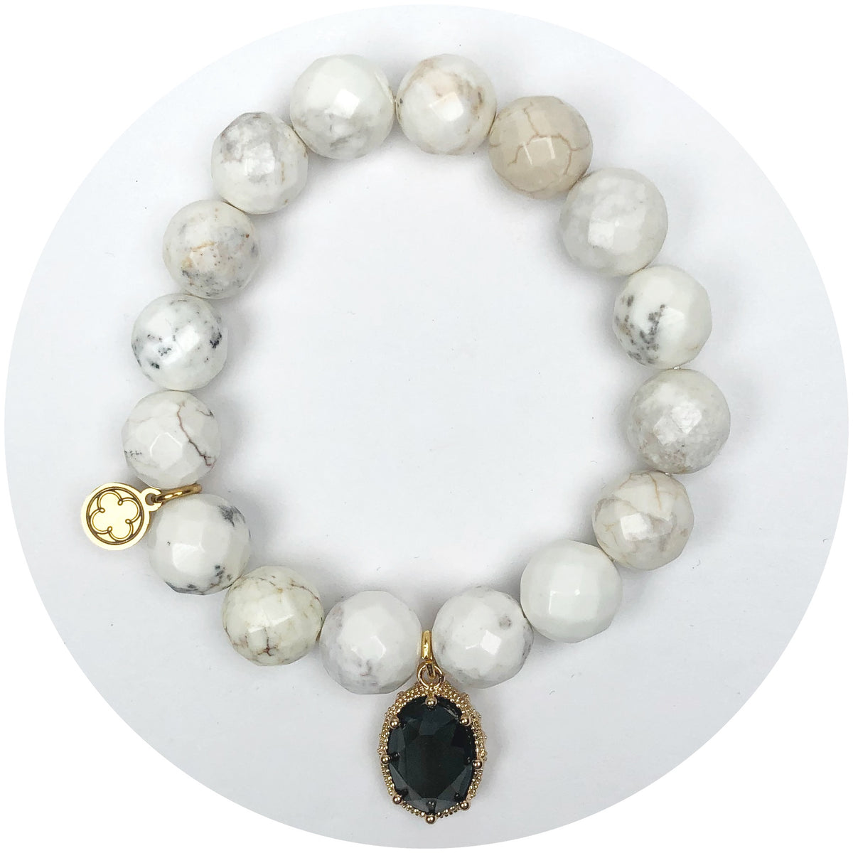 Fossil Agate with Pewter Topaz Pendant