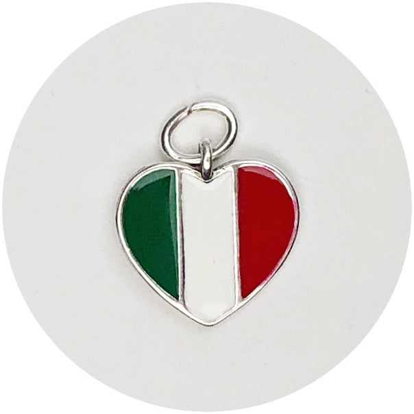 Italian Flag Heart Pendant