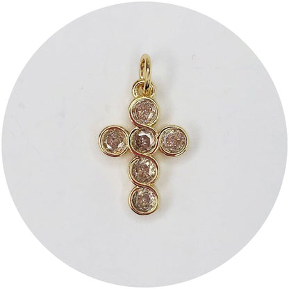 Pavé Bubble Cross Pendant