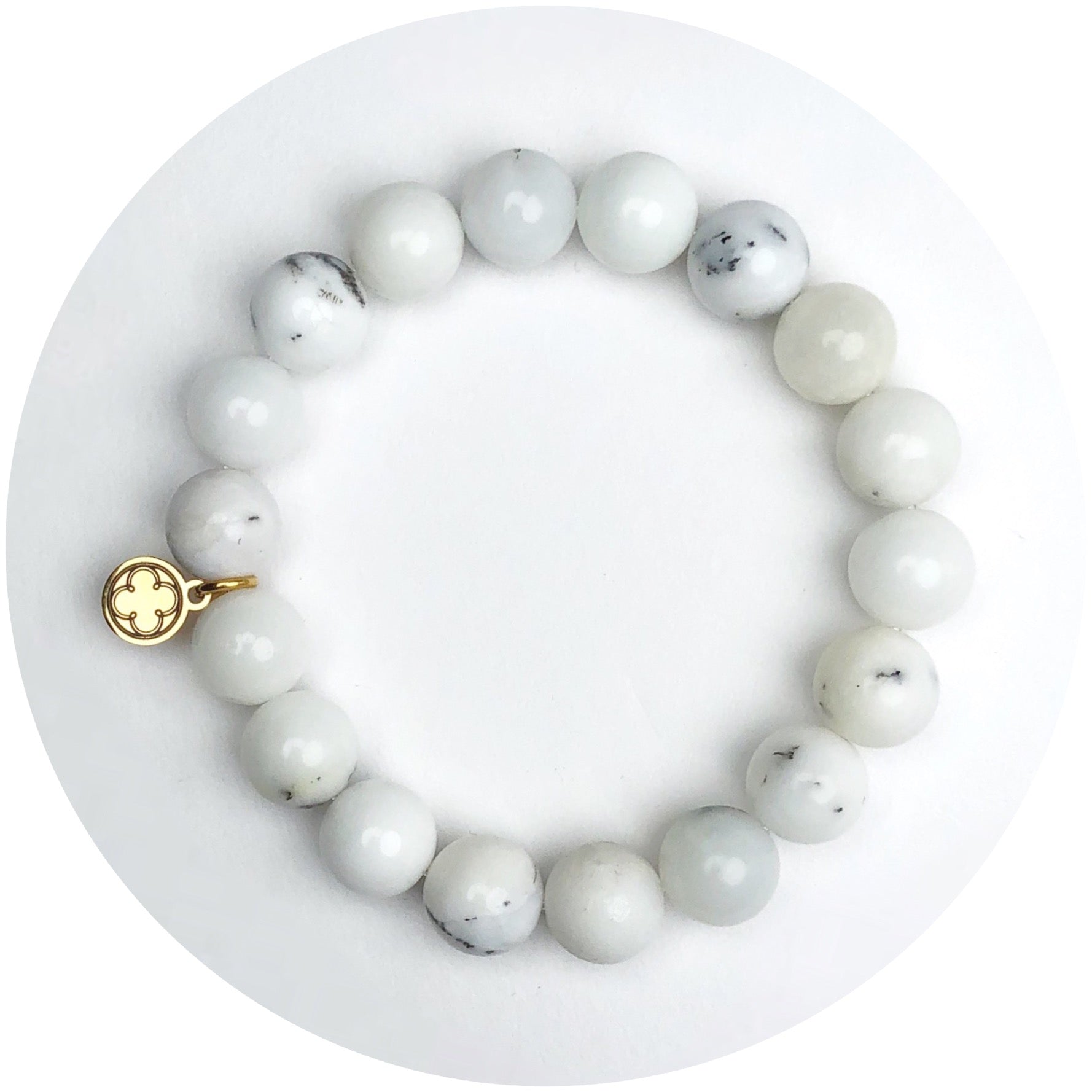 White Opal Beaded Bracelet