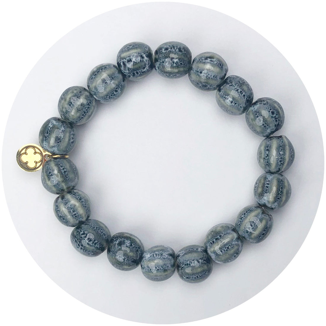 Smoke Ceramic Riccio Beaded Bracelet - Oriana Lamarca LLC