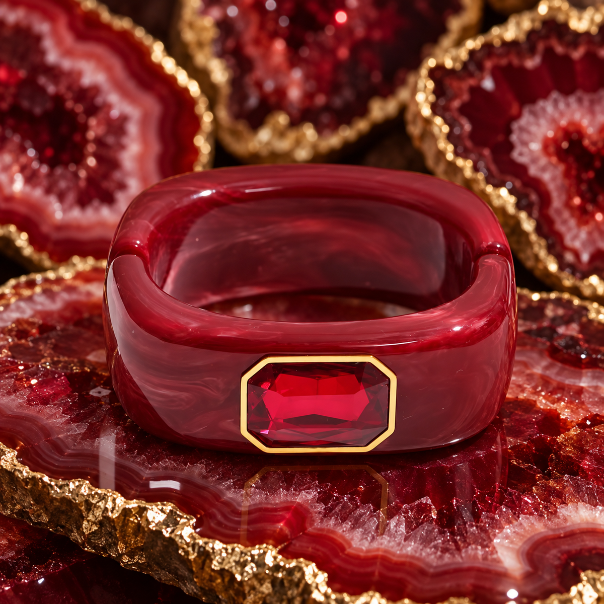 Isabella Ruby Acrylic Bangle