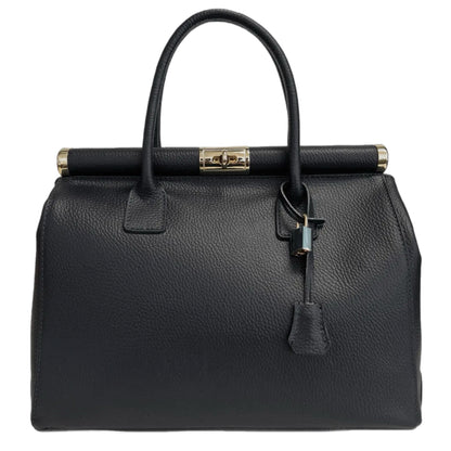 Caterina Black Leather Handbag