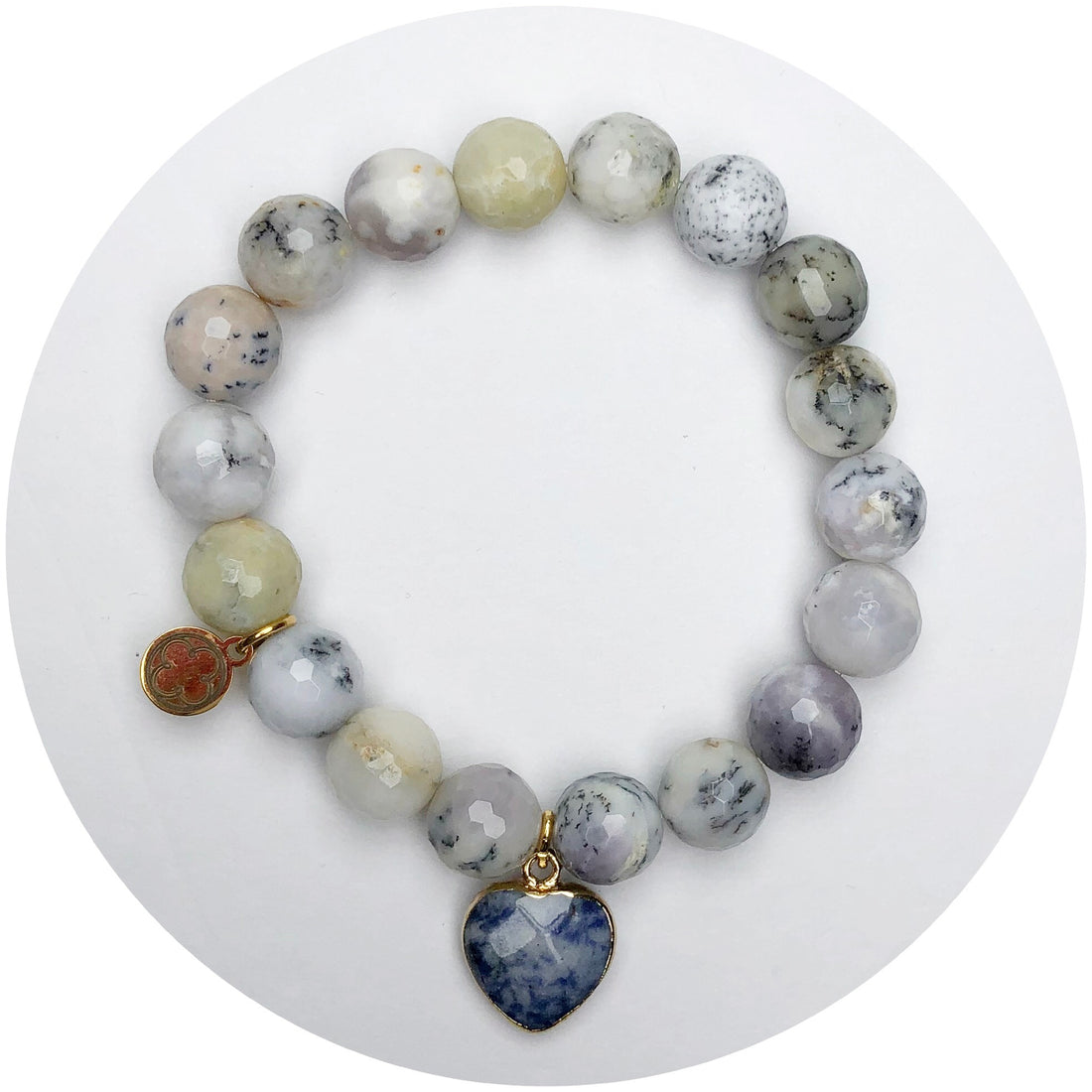 Light Quail Jasper with Blue Marbled Pendant