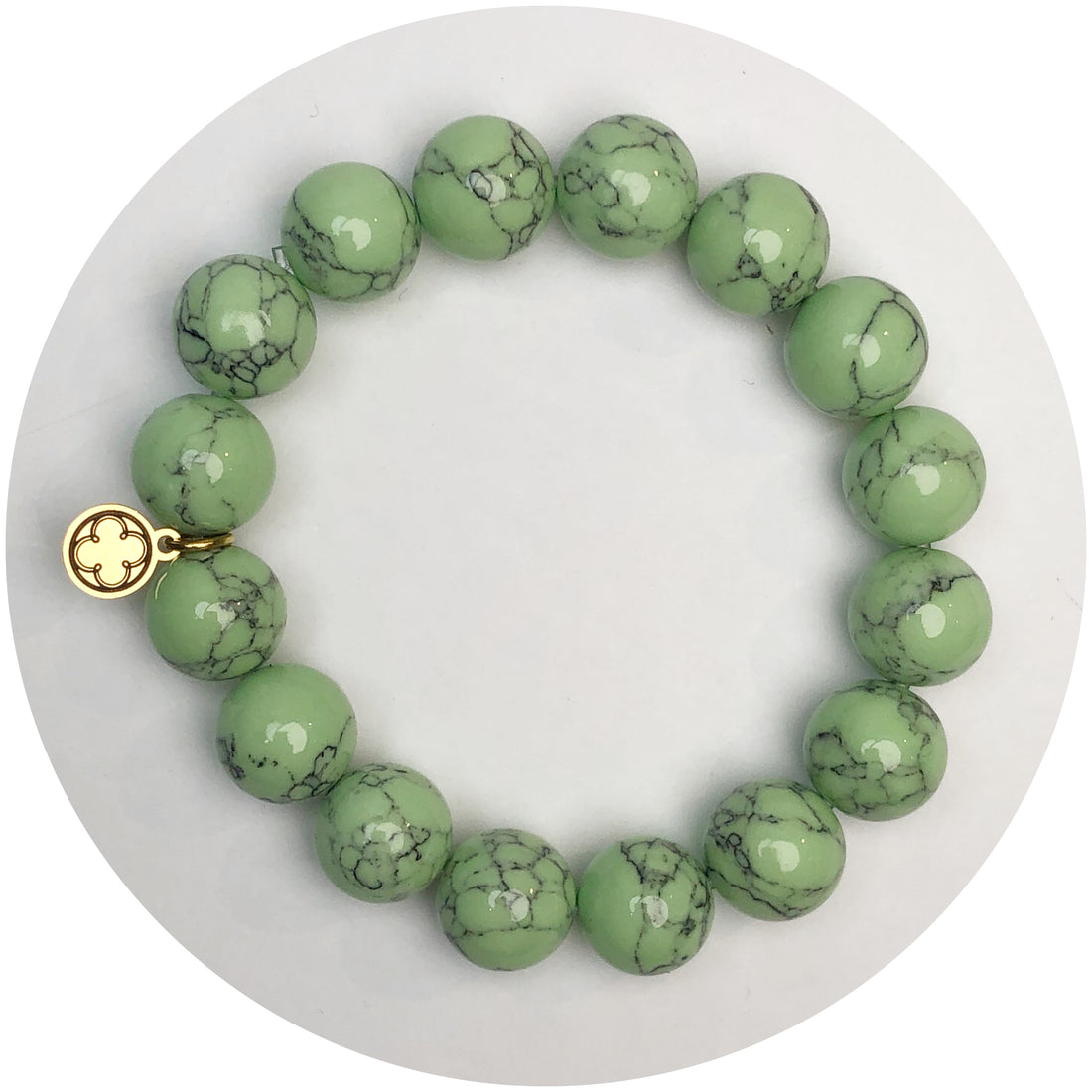 Mint Green Howlite Beaded Bracelet
