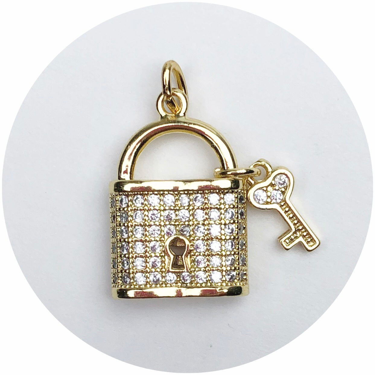 Pavé Lock and Key Pendant