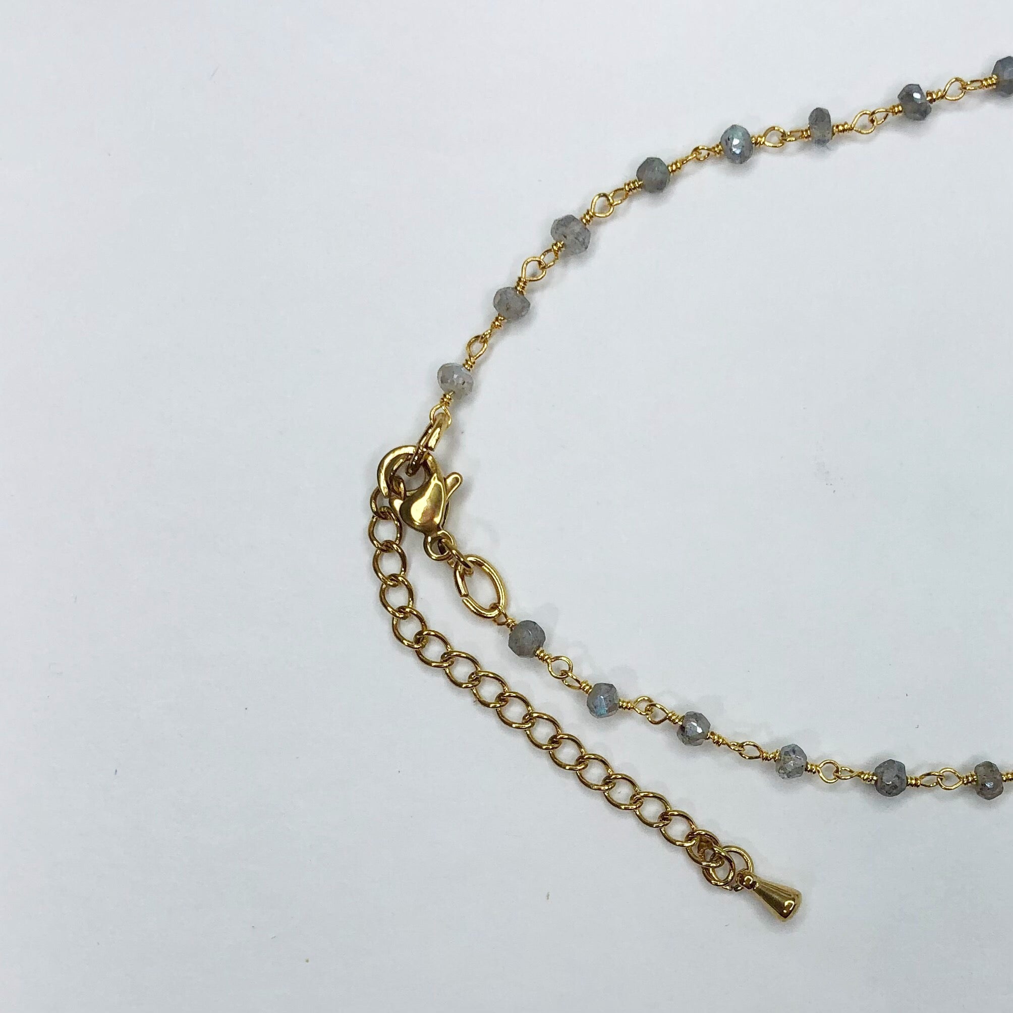 Mystic Labradorite Beaded Rosary Necklace