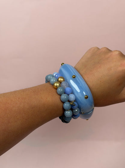 Lucia Serenity Blue Acrylic Hinged Bangle