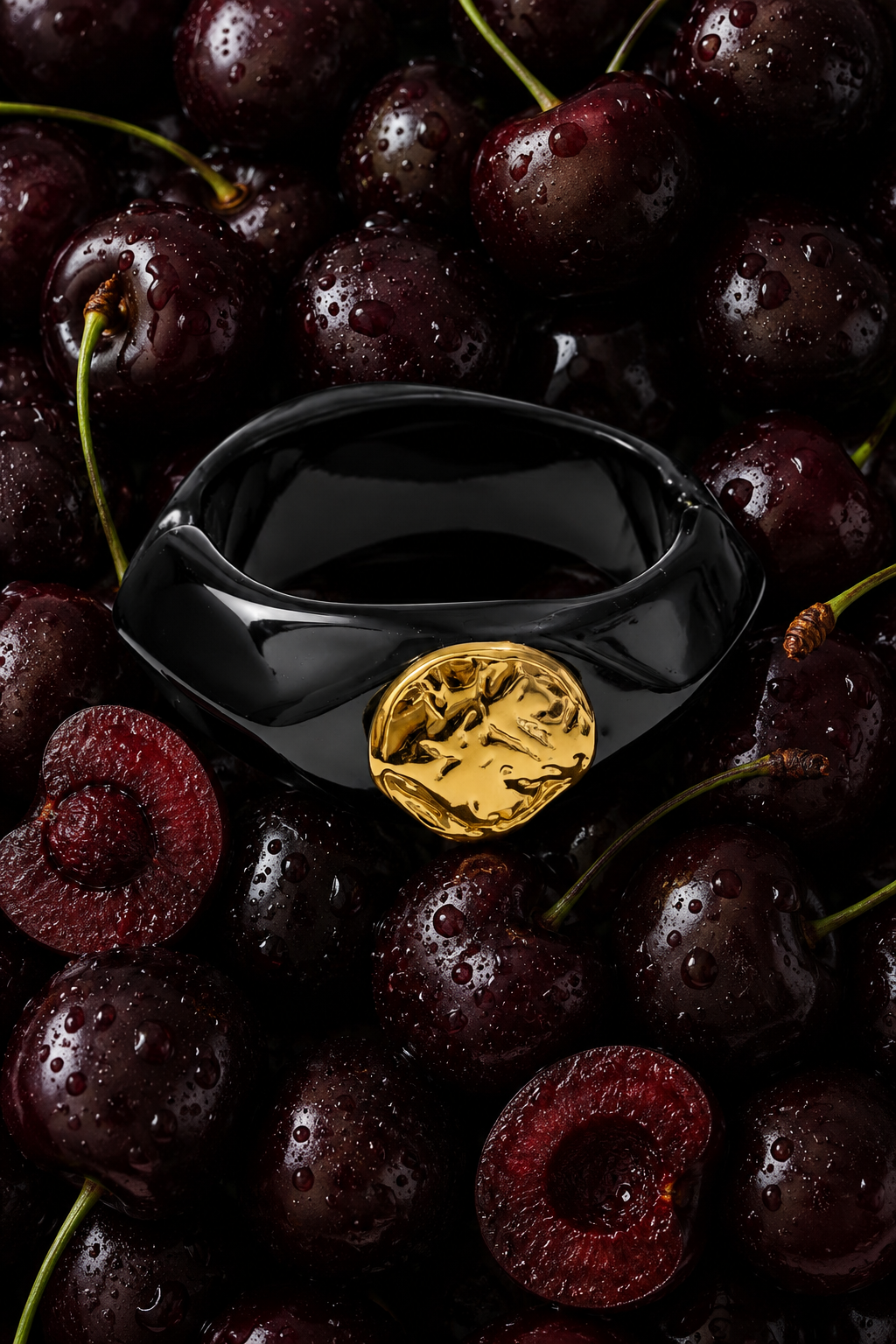Giada Black Hinged Bangle