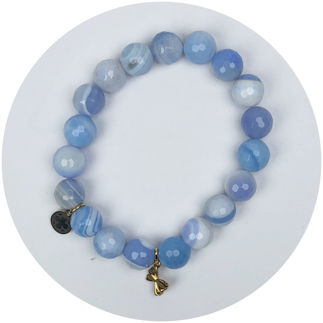 Spiral Periwinkle Jade with Mini Farfalla Pasta Pendant