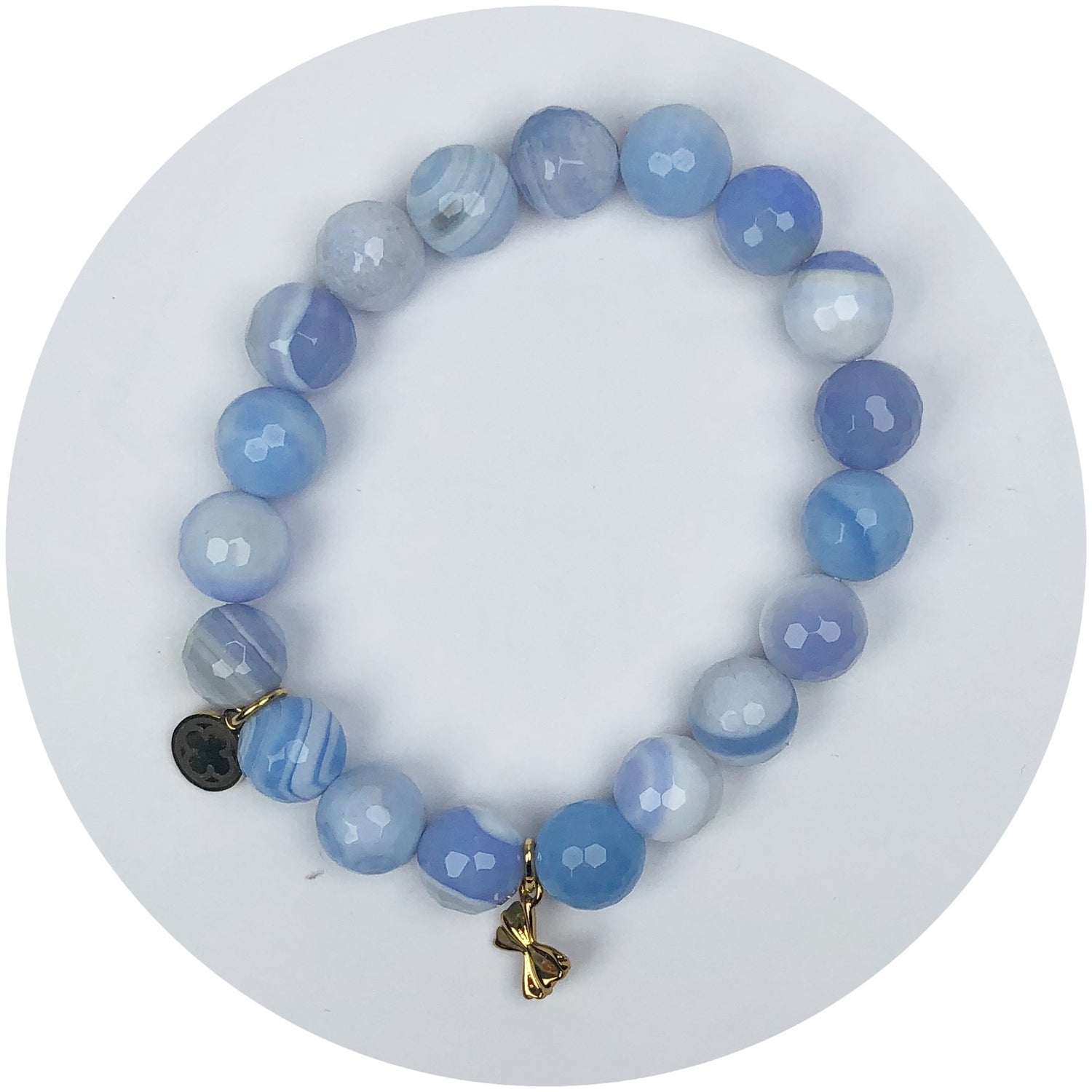 Spiral Periwinkle Jade with Mini Farfalla Pasta Pendant