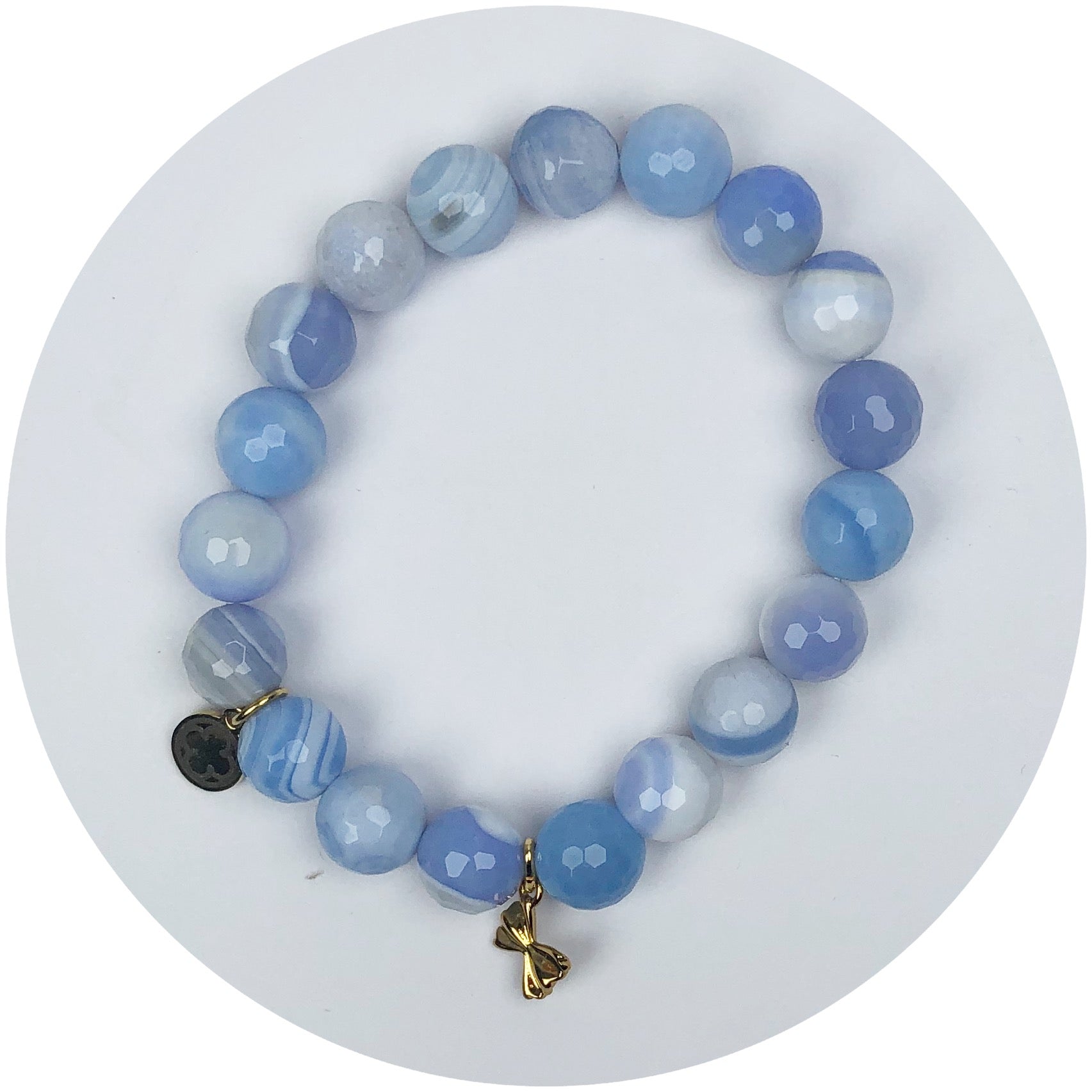 Spiral Periwinkle Jade with Mini Farfalla Pasta Pendant