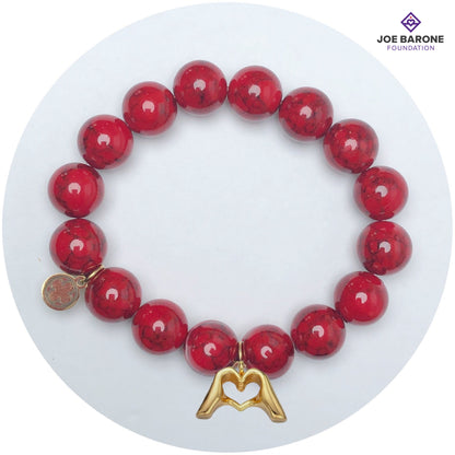 "Joe Barone Foundation" Bracelet with Pavé Angel Wing or Heart Hands Pendant