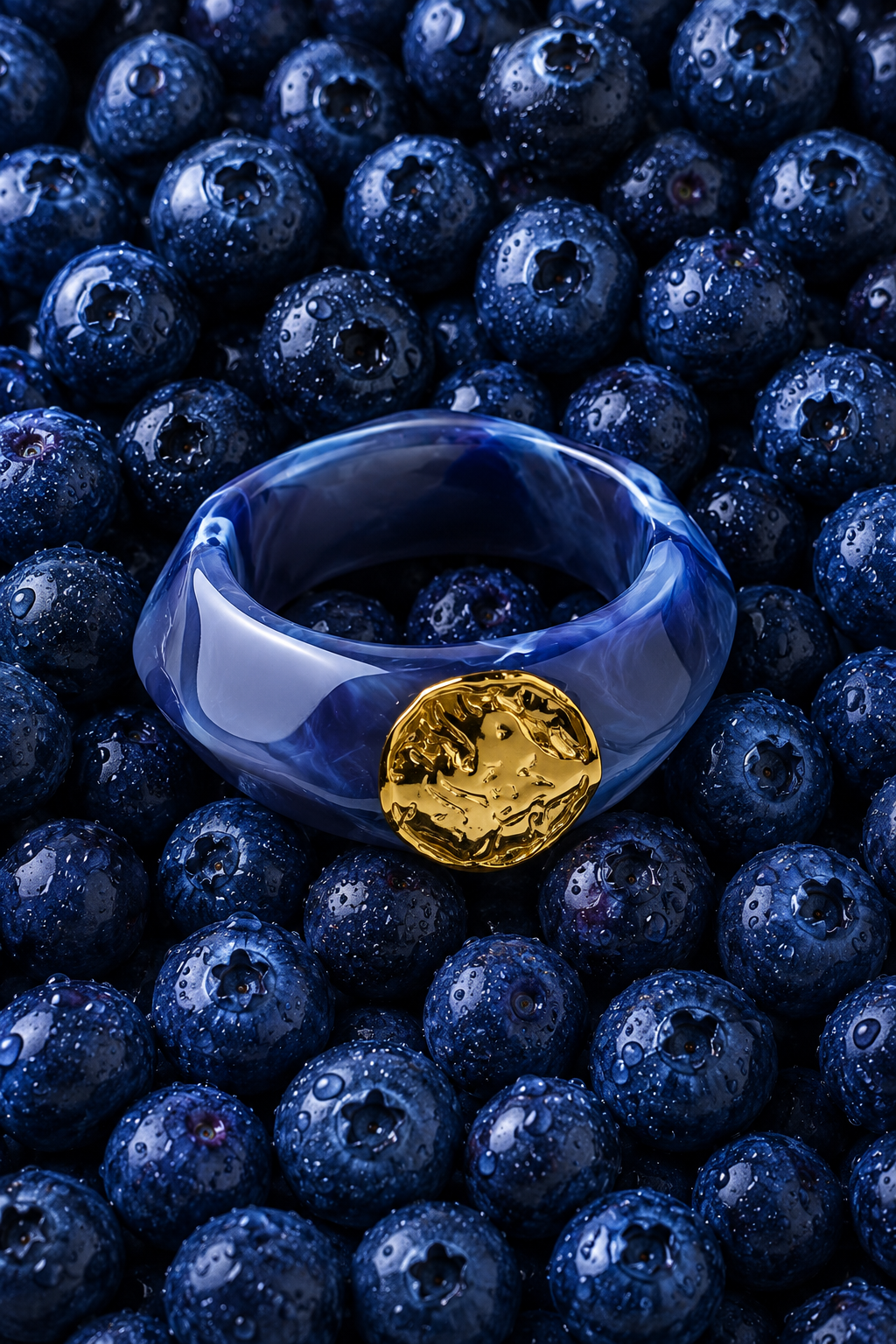 Giada Neptune Blue Hinged Bangle