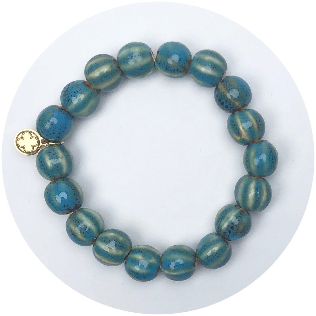 Turquoise Ceramic Riccio Beaded Bracelet