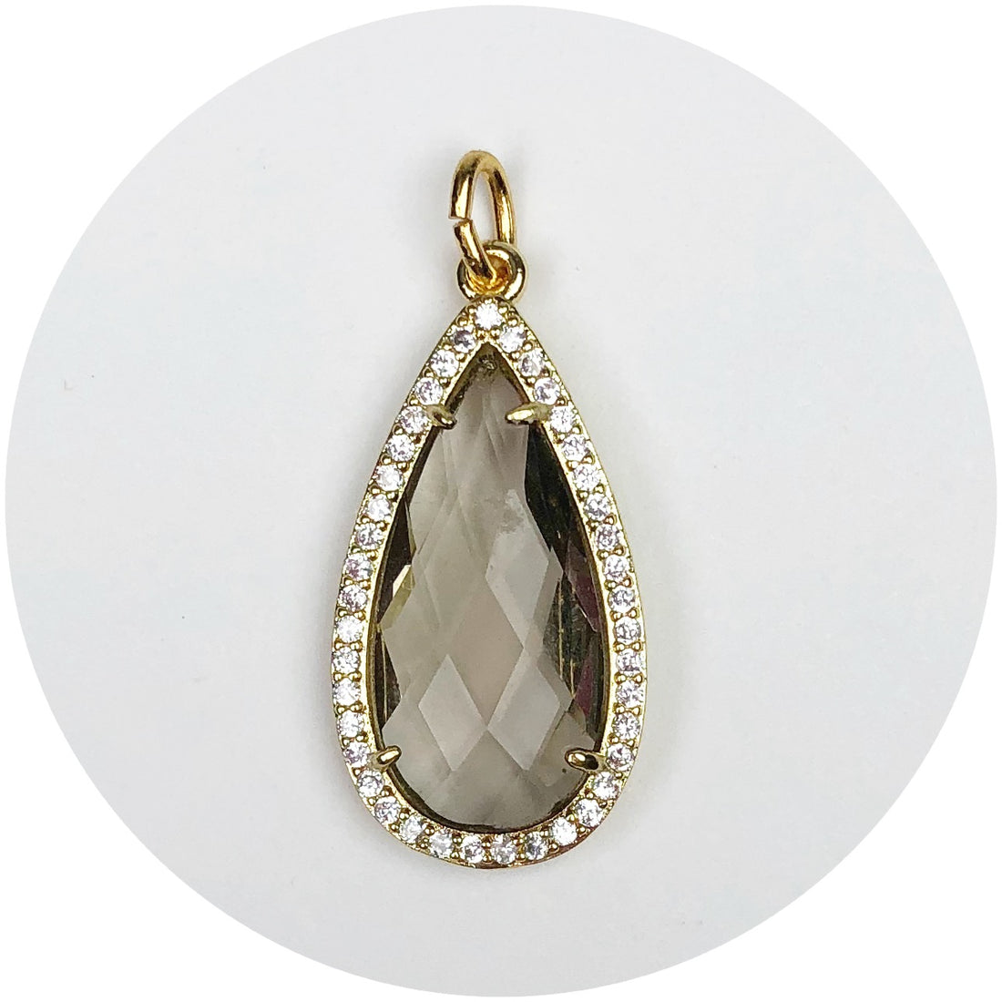 Pavé Topaz Crystal Point Pendant