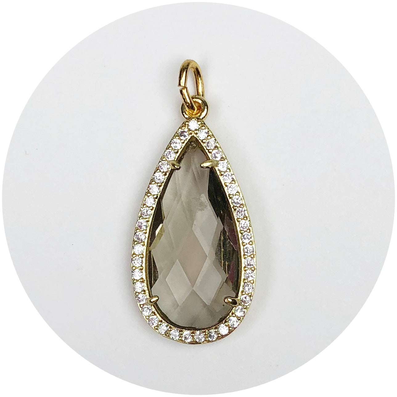 Pavé Topaz Crystal Point Pendant