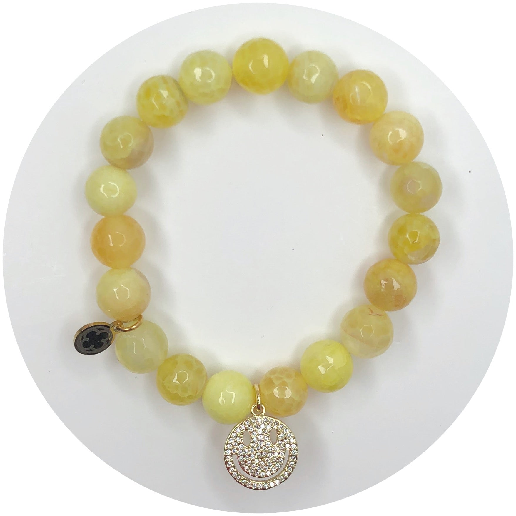 &quot;Smile, Be Happy&quot; Yellow Agate