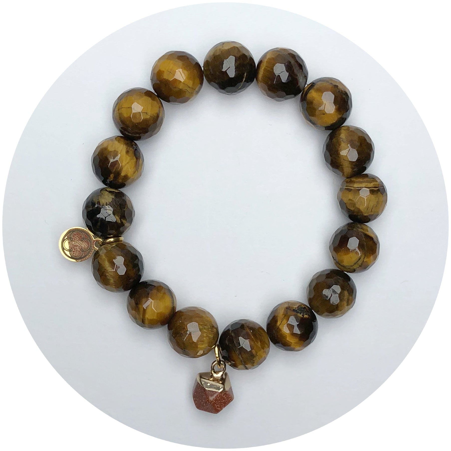 Cateye Cocoa Jade with Goldstone Pendant