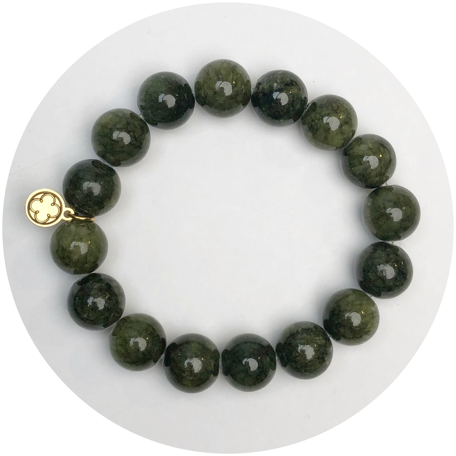 Olive Riverstone Beaded Bracelet